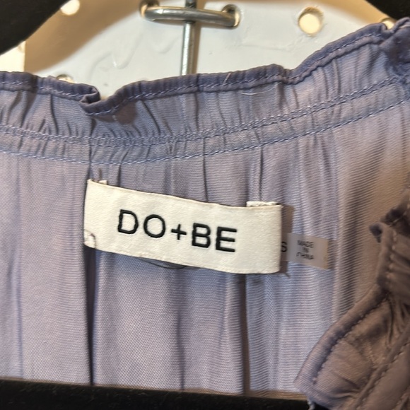 DO+BE Fun Blue Spaghetti Strap Halter V-Neck Cinched Ruffle Dress Sz Sm - Picture 6 of 12